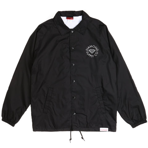 Diamond Circle Logo Coaches Jacket - Black