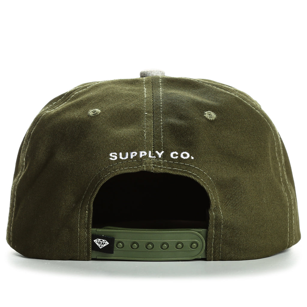 Diamond OG Script Hat Snapback - Olive