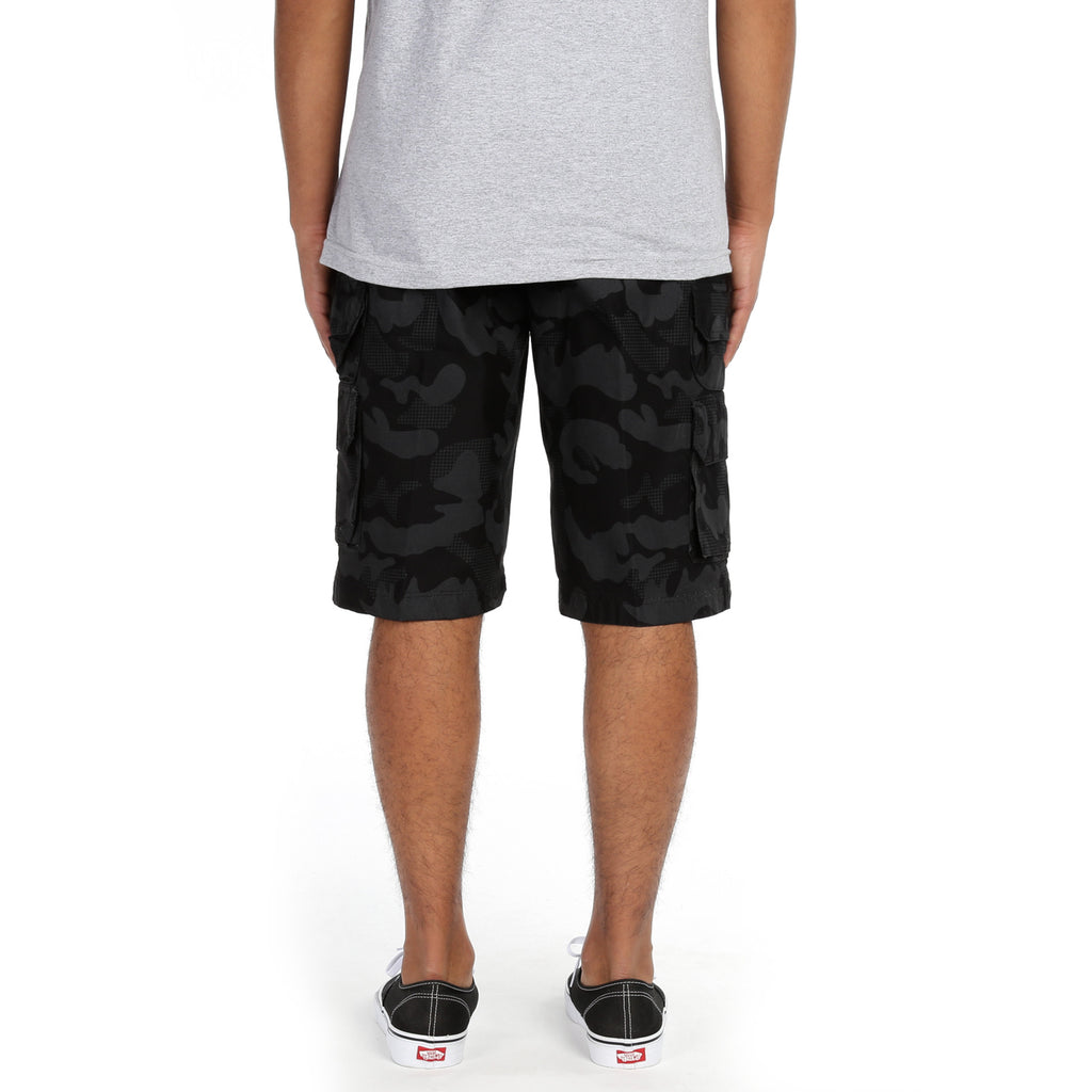 Triveni Cargo Shorts - Dark Black Camo