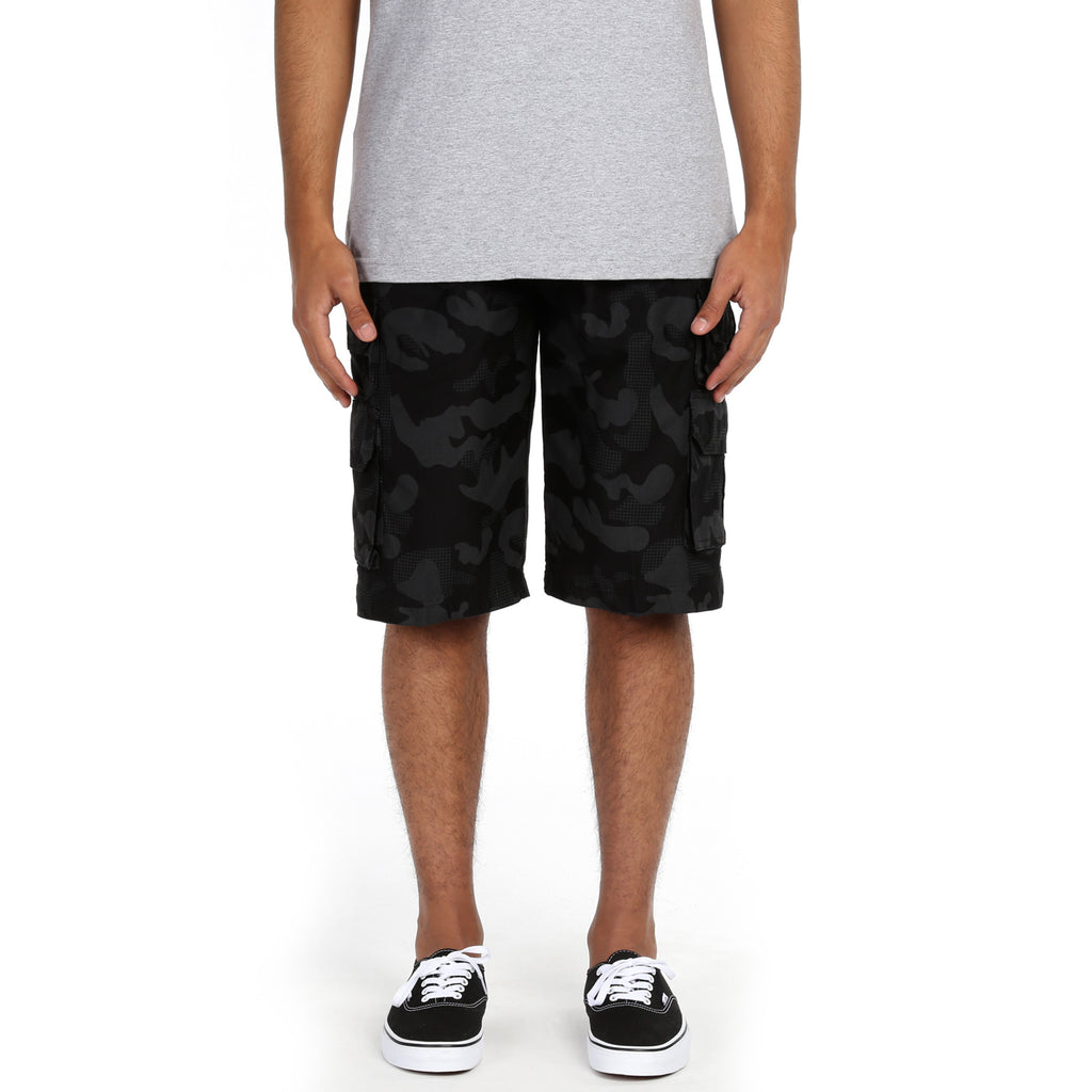 Triveni Cargo Shorts - Dark Black Camo