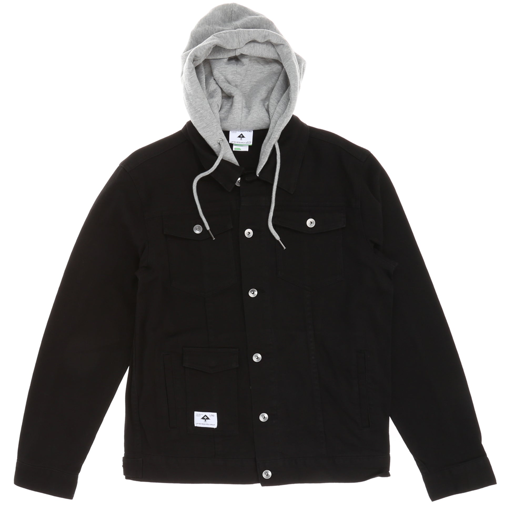 Aggregate more than 116 mens black hooded denim jacket super hot