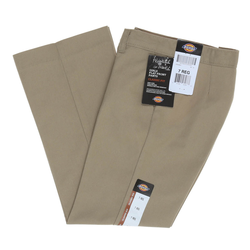 Dickies Girls Flat Front Pant (7-20) - Khaki