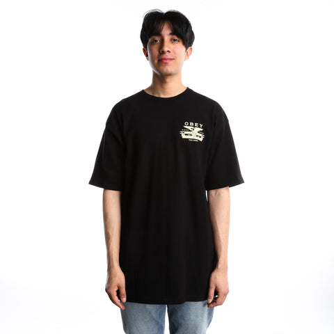 Obey Dissent & Justice Eagle Tee - Black