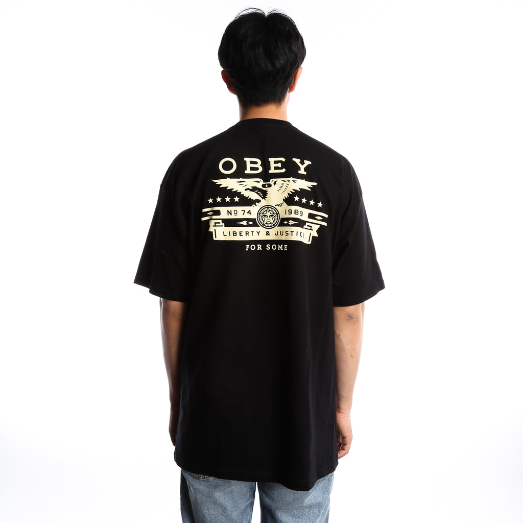 Obey Dissent & Justice Eagle Tee - Black