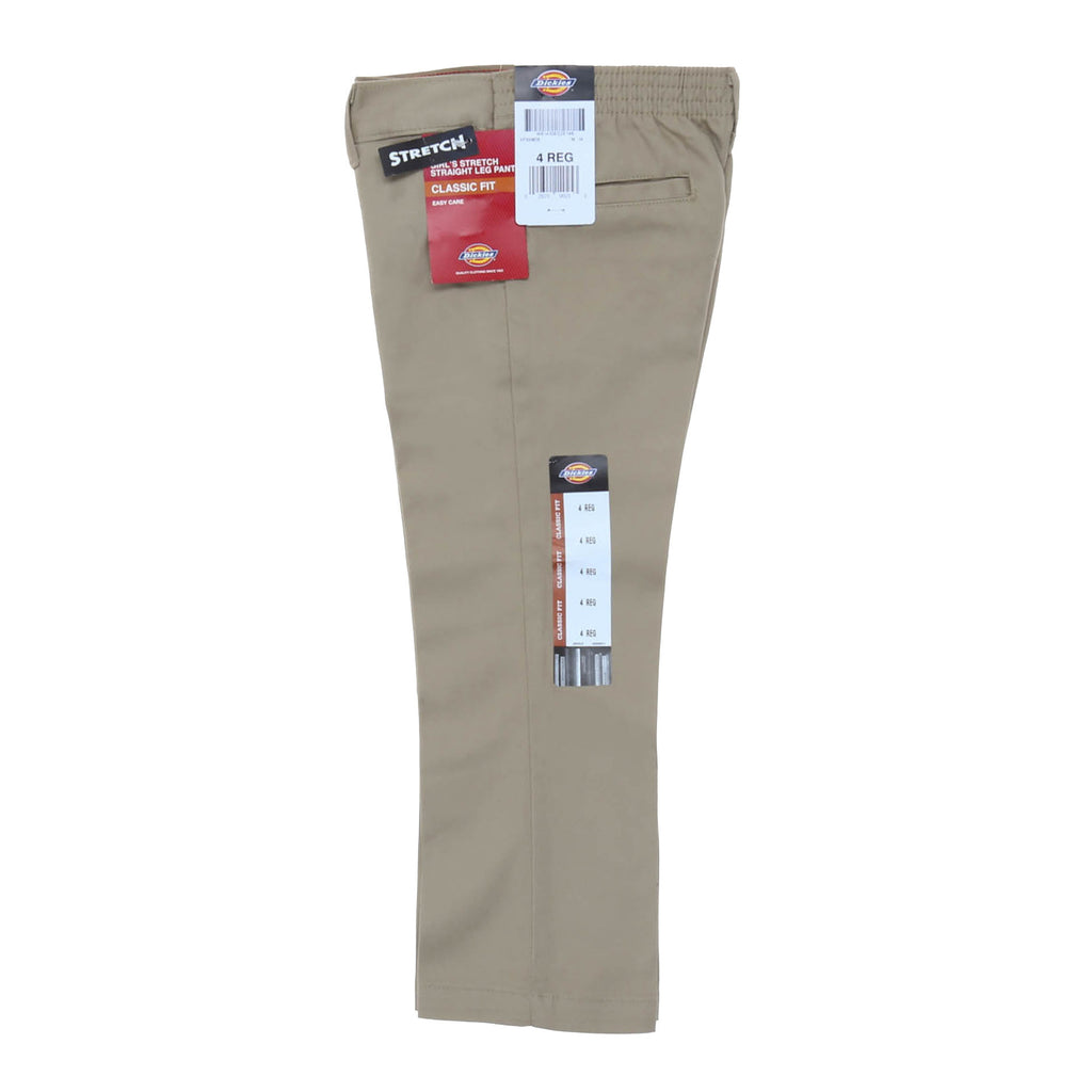 Dickies Girls Flat Front Pant (4-6) - Khaki