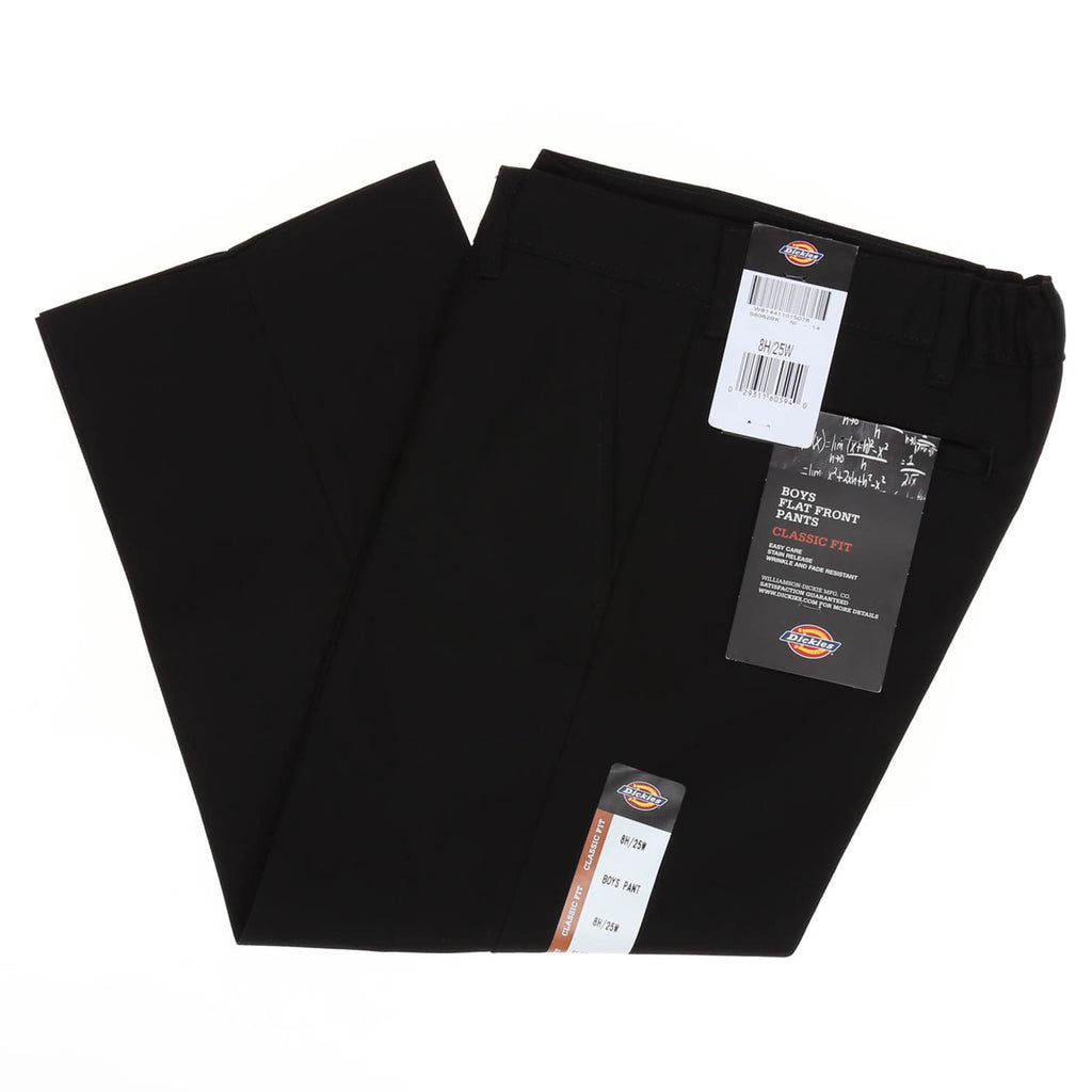 Dickies Boys' Flat Front Husky Pant - Black