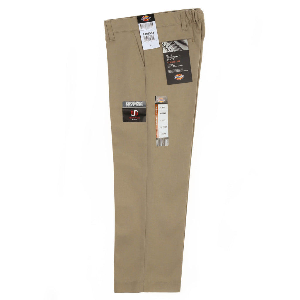 Dickies Boys' Flat Front Husky Pant - Khaki