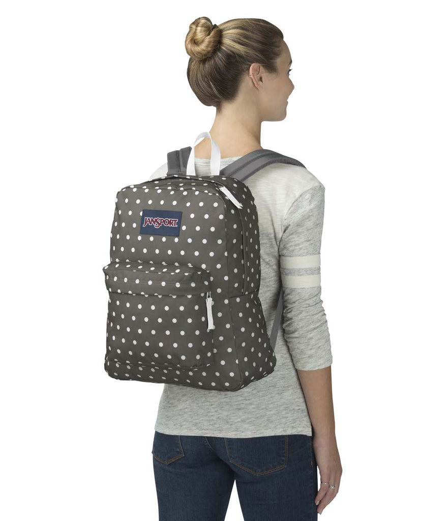 JANSPORT Superbreak Backpack - Shady Grey/White Dots