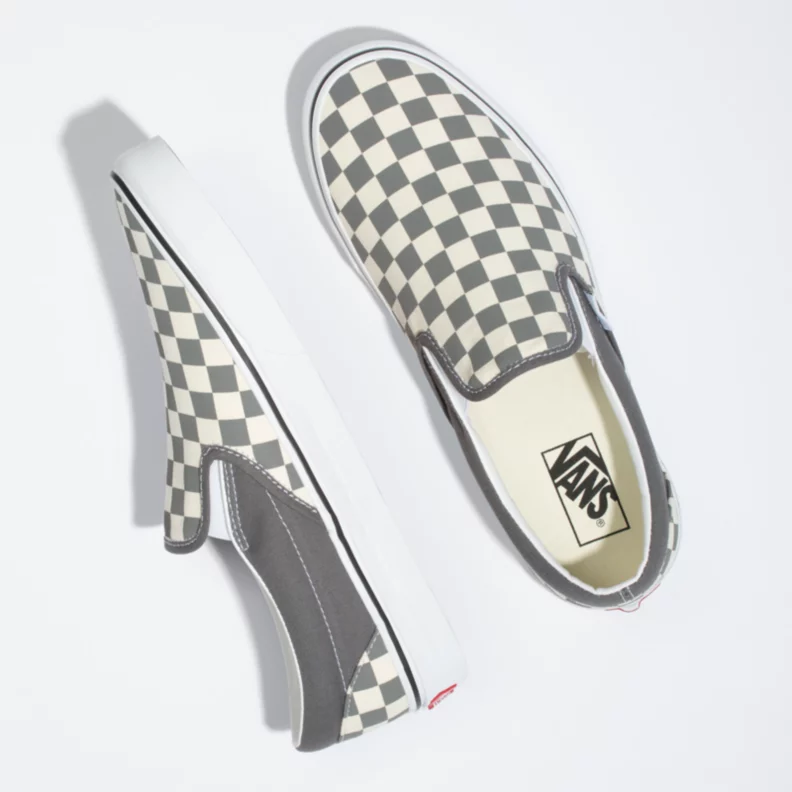 Vans slip on pewter checkerboard sales