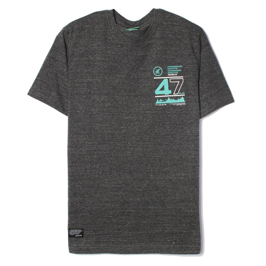LRG TREK 47 TEE BLACK HEATHER