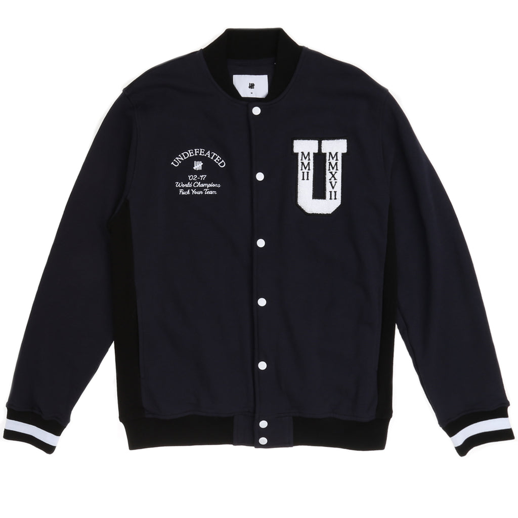 Undefeated Fleece Varsity Jacket - Navy - New Star