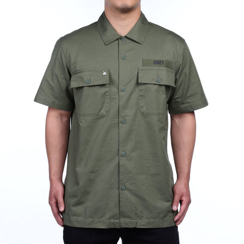 Obey Mission Military S/S Woven - Light Army