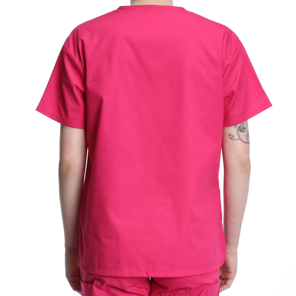 Dickies Women's Two Pocket V-Neck Scrub Top - Hot Pink