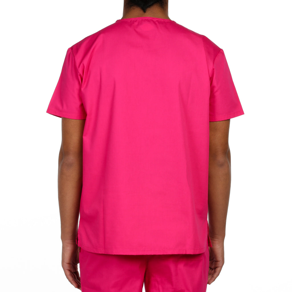 Dickies Unisex V-Neck One Pocket Scrub Top - Hot Pink