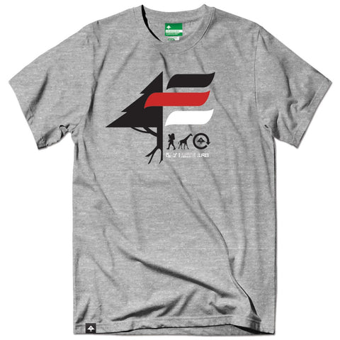 LRG TIMBER FLAG TEE ASH HEATHER