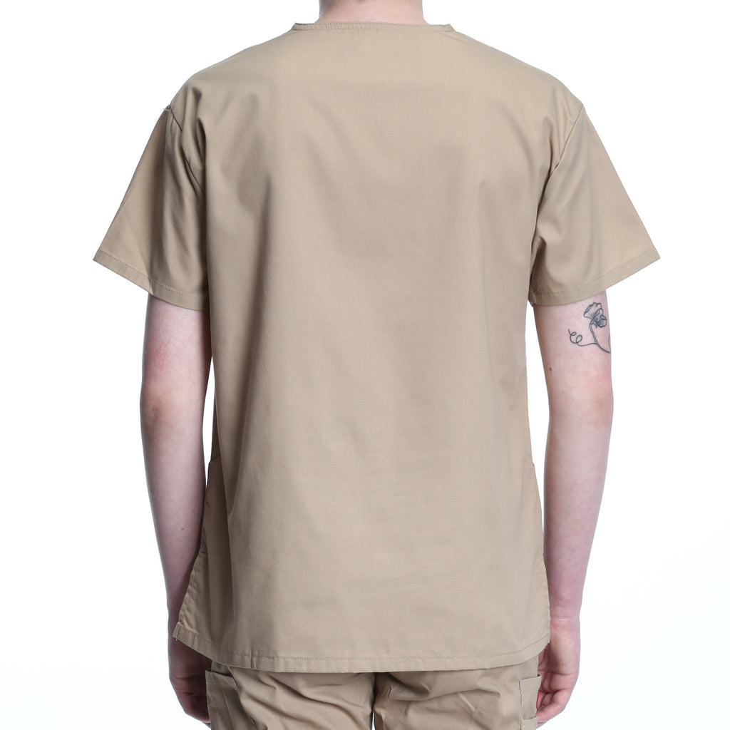 Dickies Women's Two Pocket V-Neck Scrub Top - Khaki