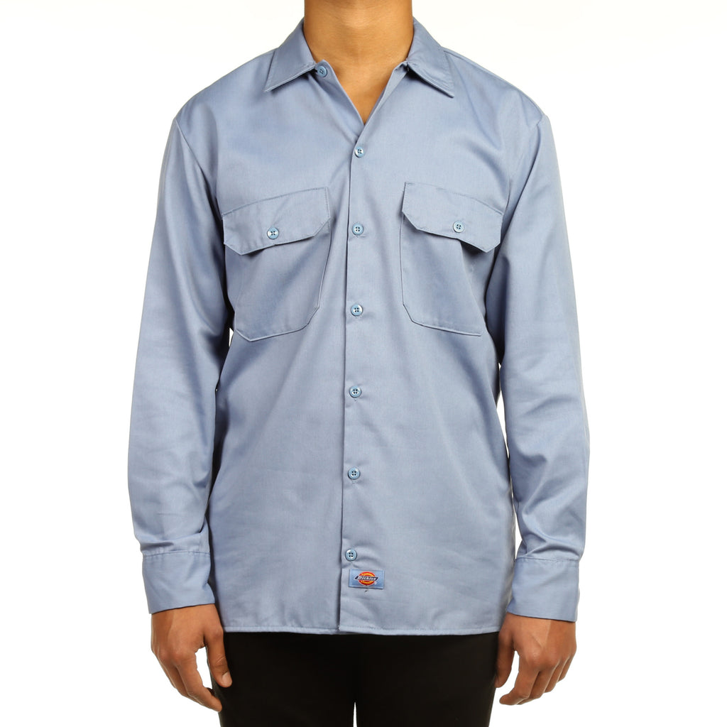 Blue hot sale dickies shirt