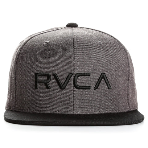 RVCA Twill Snapback III Hat - Charcoal Heather Black