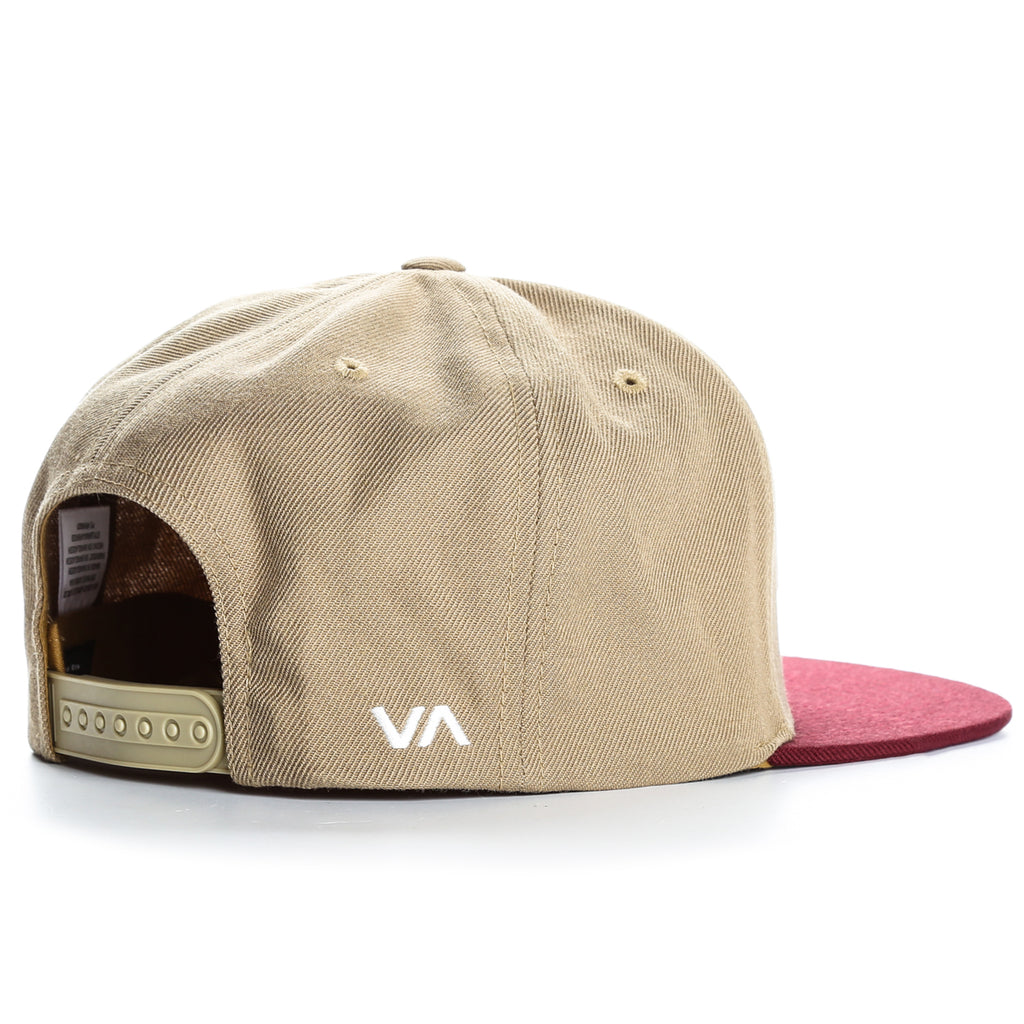 RVCA Twill Snapback III Hat - Khaki / Burgundy