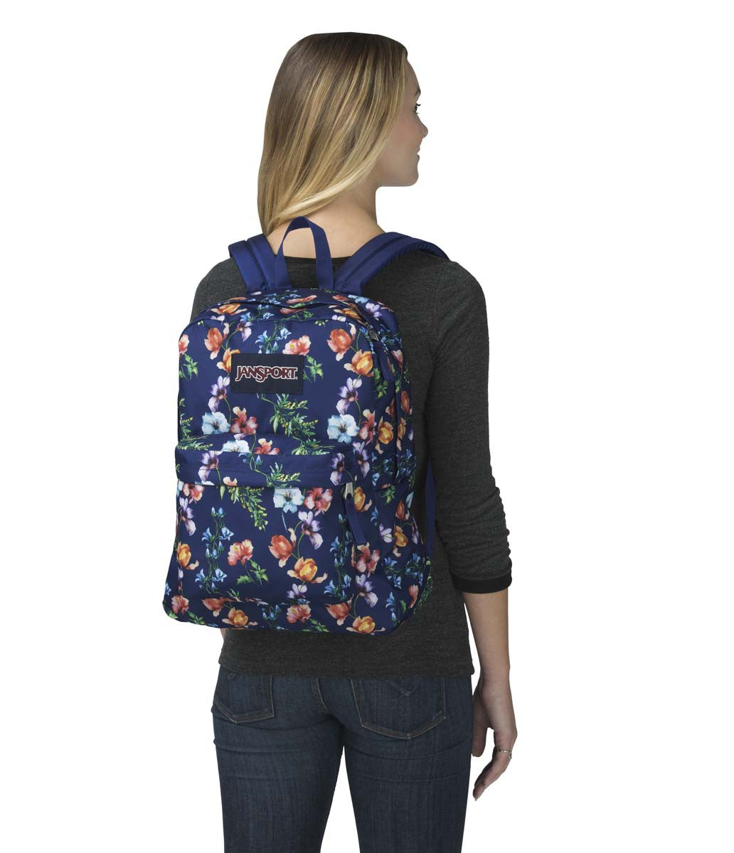 JANSPORT Superbreak Backpack - Multi Navy Mountain Meadow JANSPORT Superbreak Backpack - Multi Navy Mountain Meadow