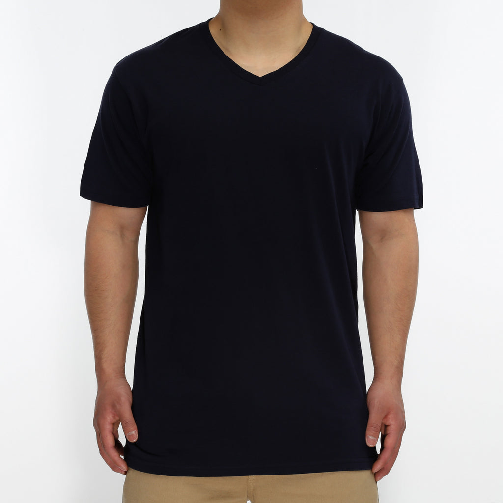 New Star Ultra Soft S/S V-Neck Tee - Navy