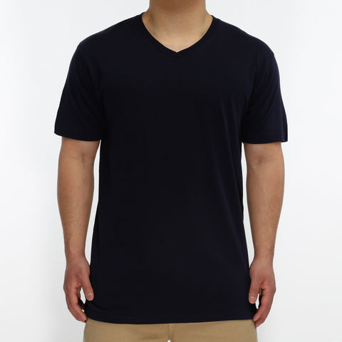 New Star Ultra Soft S/S V-Neck Tee - Navy