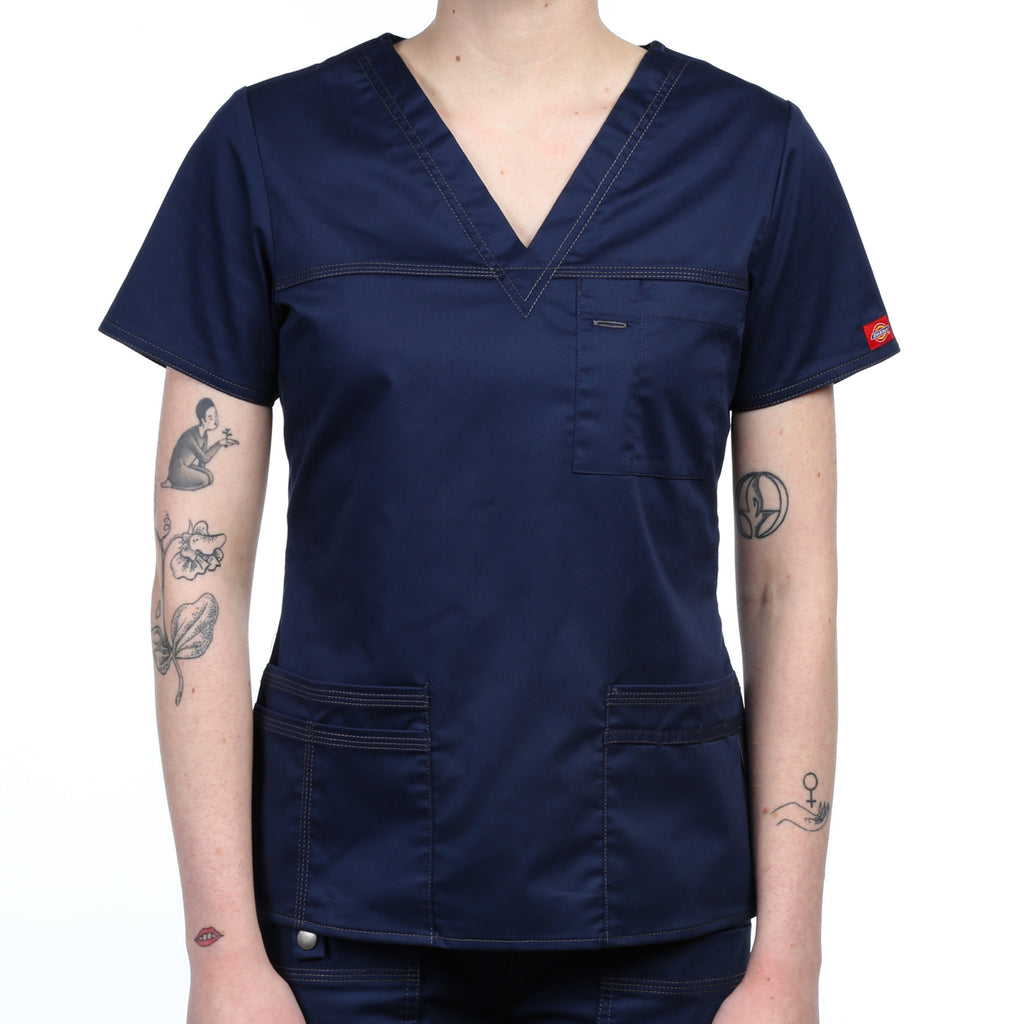 Dickies "Youtility" Jr. Fit V-Neck Top - Navy