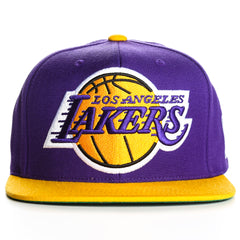 Mitchell and Ness XL Logo 2 Tone LA Lakers Snapback - Purple/Gold - New Star