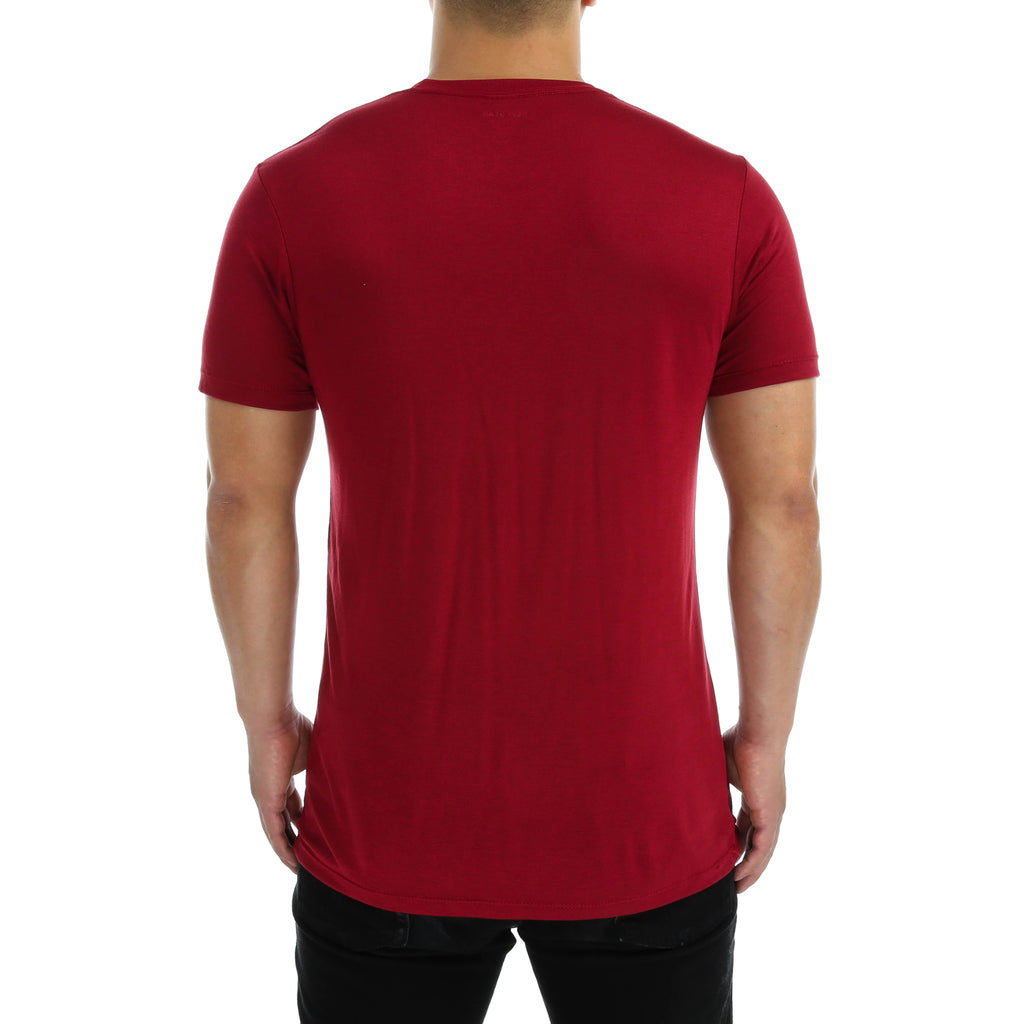 New Star Poly Rayon S/S Crew Tee - Burgundy