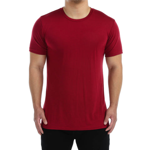 New Star Poly Rayon S/S Crew Tee - Burgundy