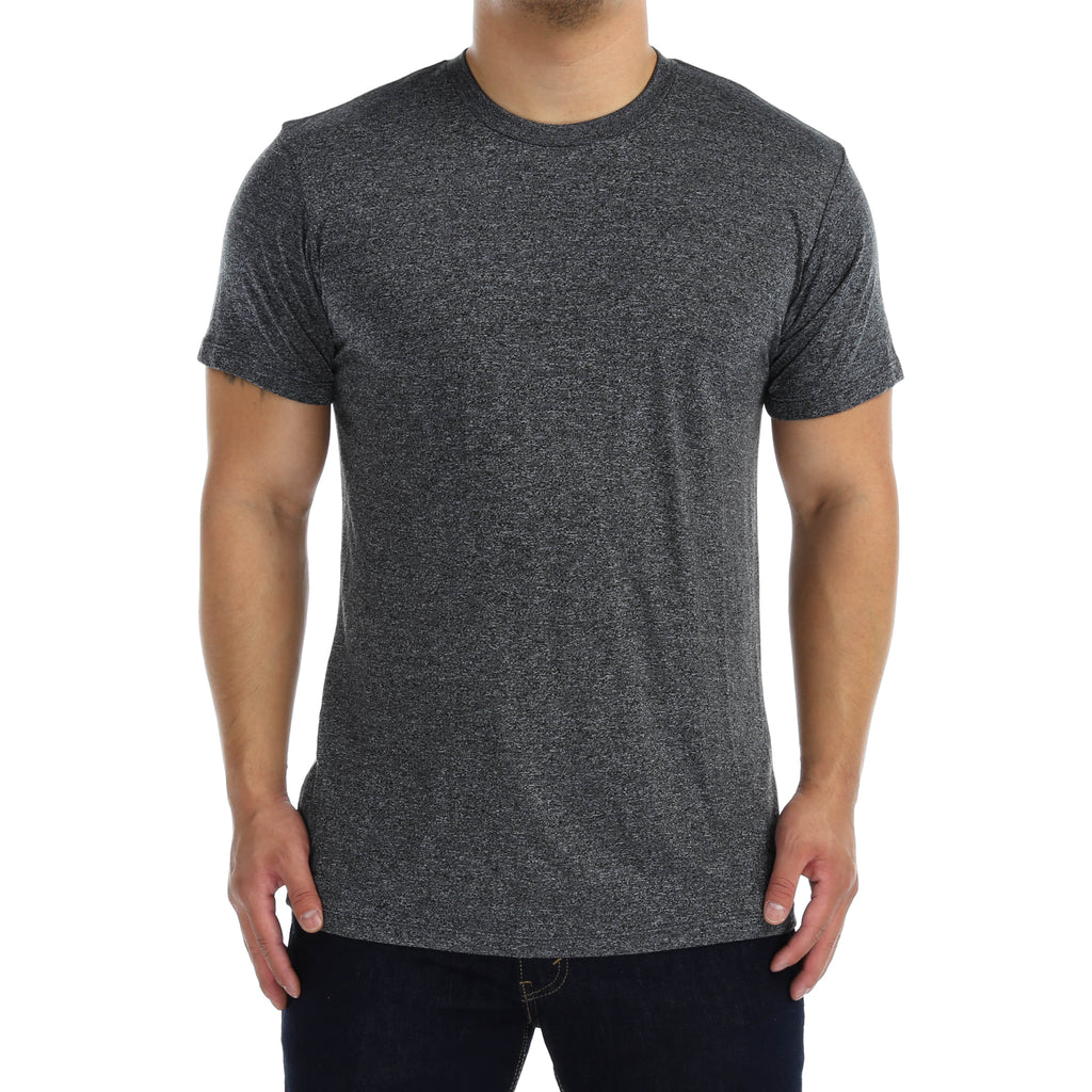 New Star Poly Rayon S/S Crew Tee - Black Heather