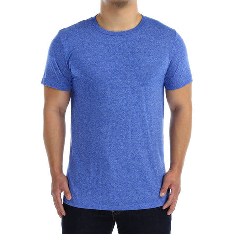New Star Poly Rayon S/S Crew Tee - Blue Heather