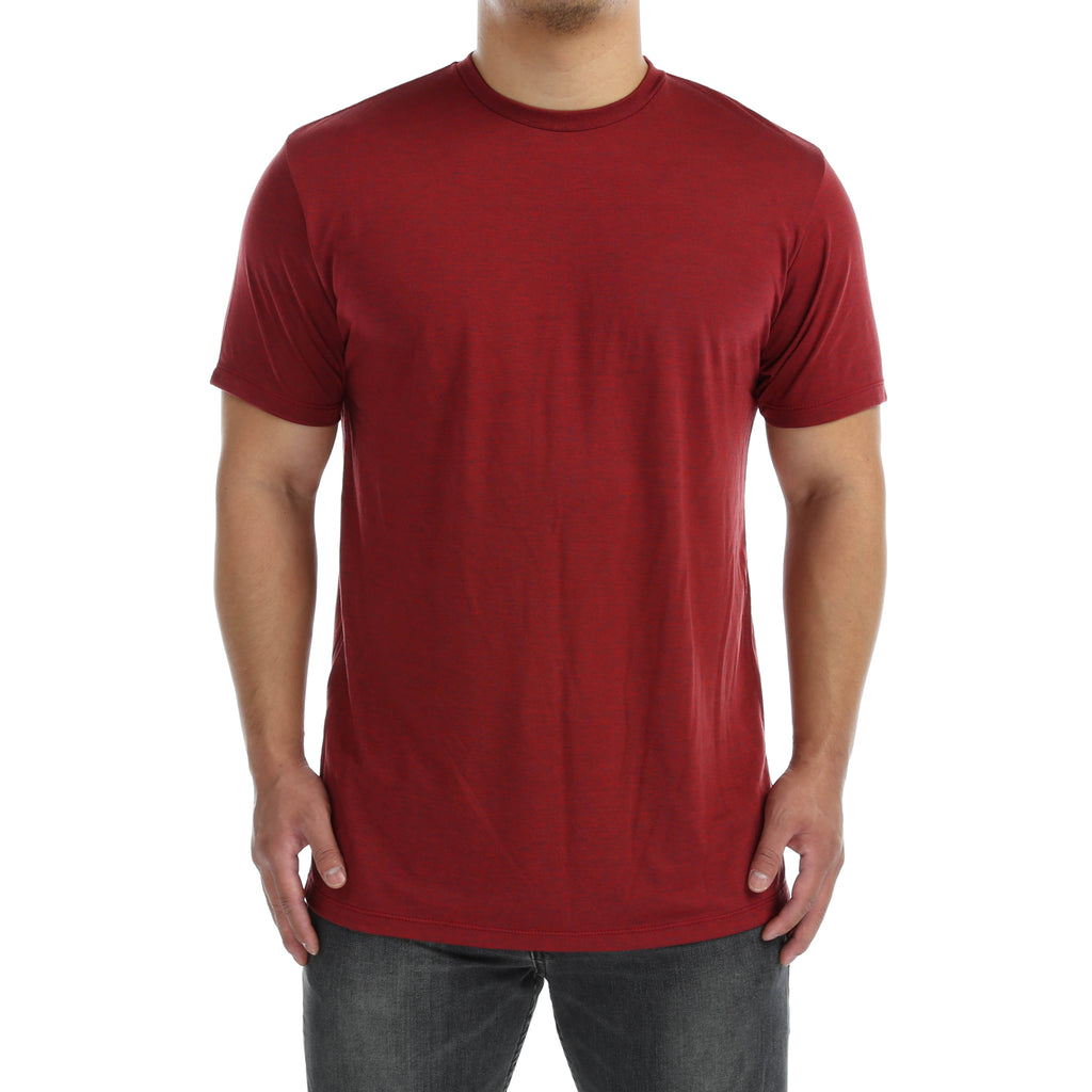 New Star Poly Rayon S/S Crew Tee - Rust Heather