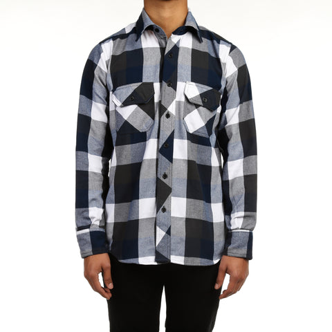Triveni Flannel Shirt - Navy/White