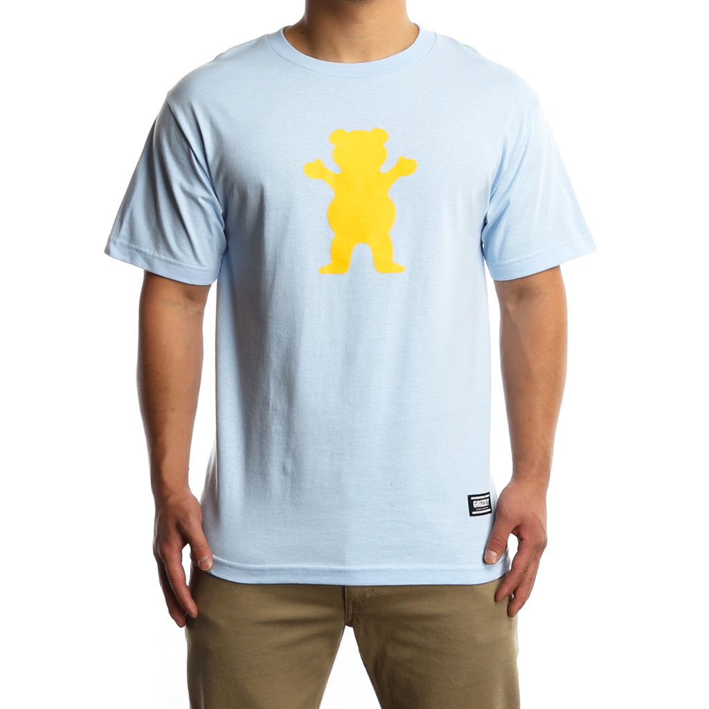 Grizzly OG Bear Basic Tee - Baby Blue/Peach