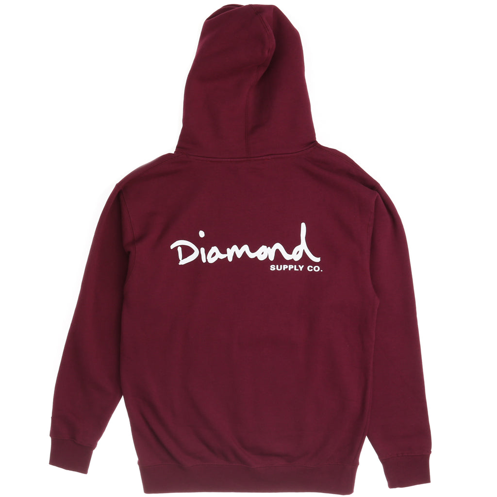 Diamond OG Script H17 Hoodie - Burgundy