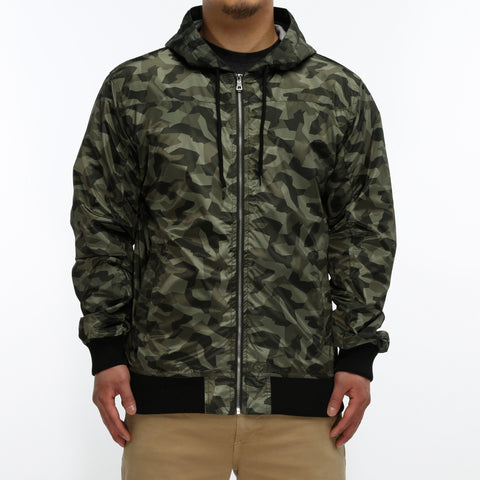 Shaka Windbreaker Jacket - Olive Camo
