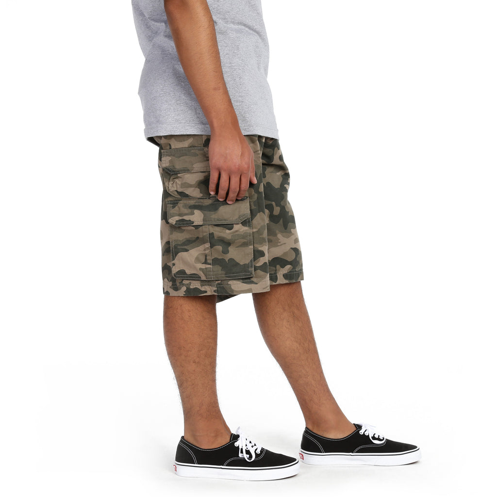 Triveni Cargo Shorts - Olive Green Camo
