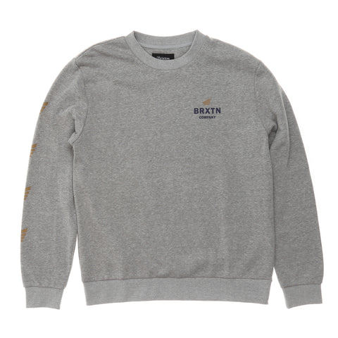 Brixton Peabody Crew Fleece - Heather Gray/Navy