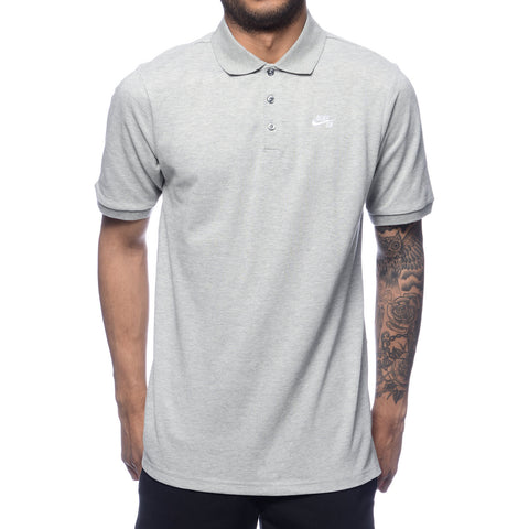 Nike SB Dri-Fit Pique Polo - Dark Grey Heather/White