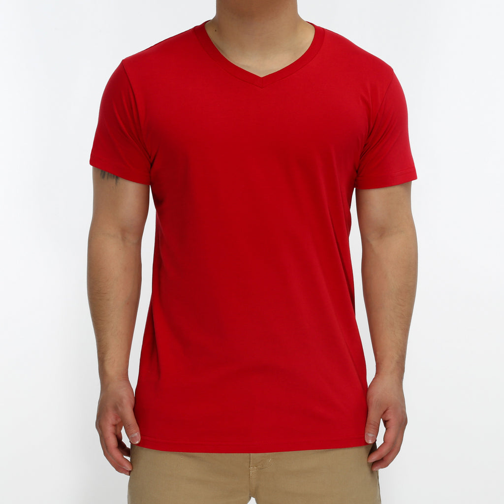New Star Ultra Soft S/S V-Neck Tee - Red