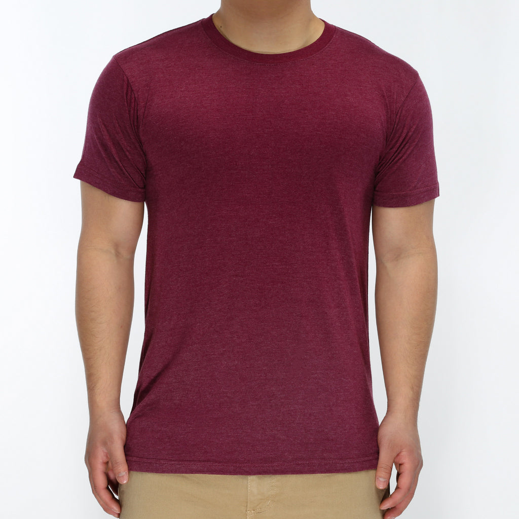 New Star Ultra Soft S/S Crew Tee - Burgundy Heather