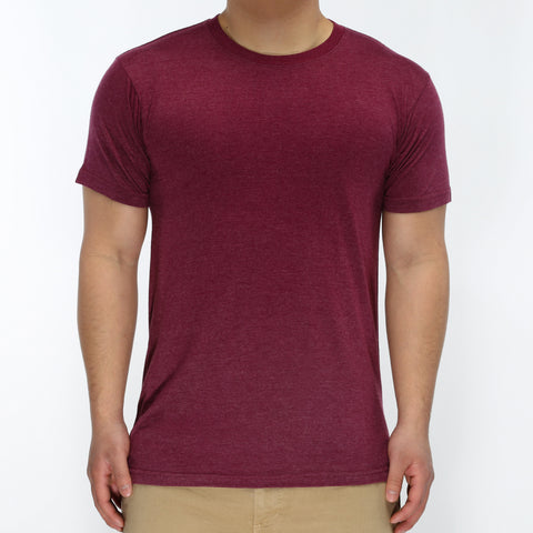 New Star Ultra Soft S/S Crew Tee - Burgundy Heather