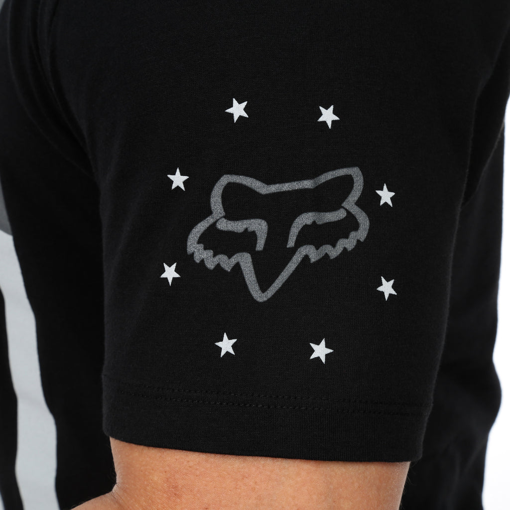 Fox Red, White and True S/S Tee - Black
