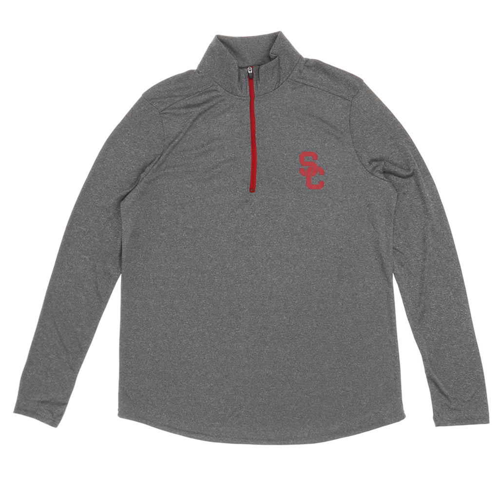 USC Trojans Women's Rockland Quarter Zip Shirt - Charcoal