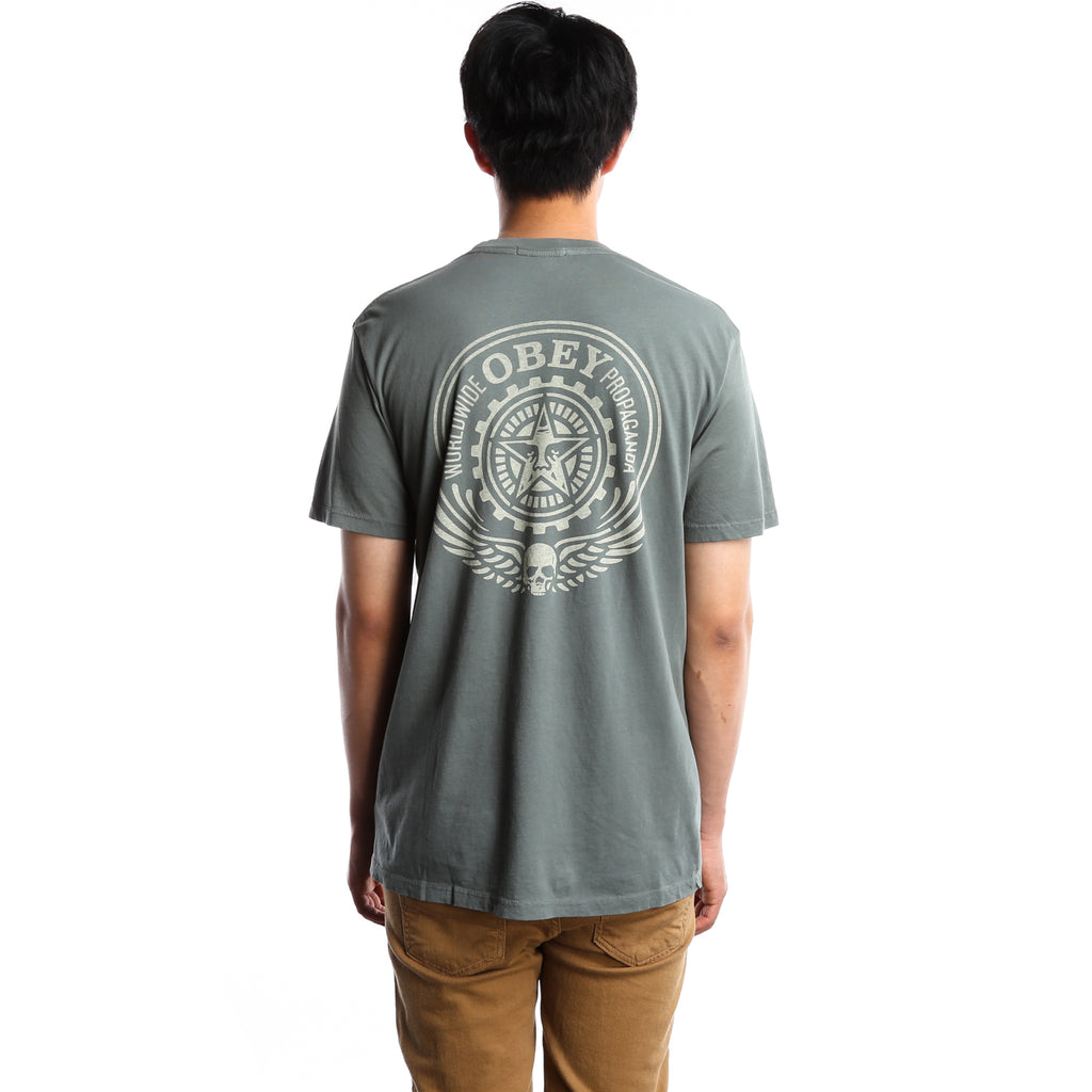Obey Skull and Wings - Steel Green