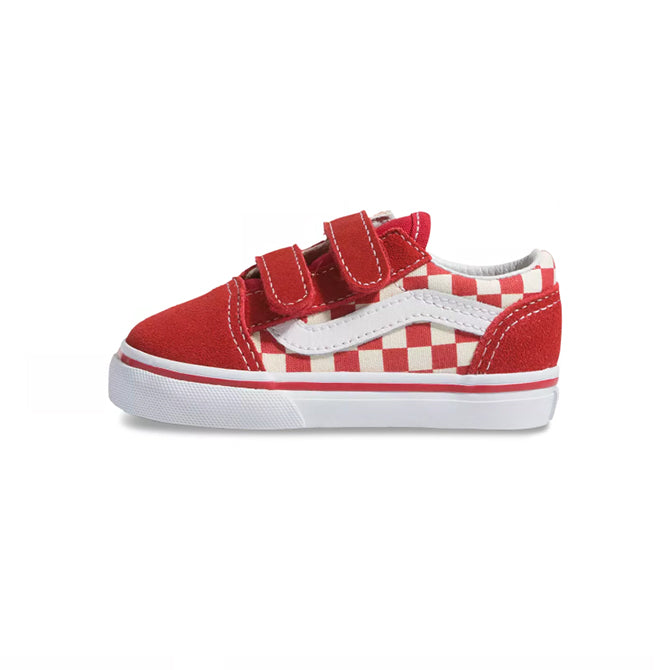 Vans Toddlers Old Skool V Primary Checker - Red / White - New Star