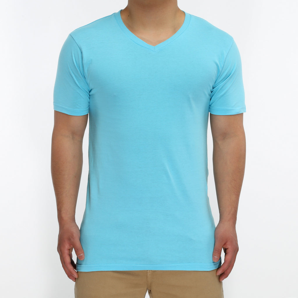 New Star Ultra Soft S/S V-Neck Tee - Pacific Blue