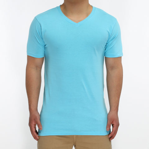 New Star Ultra Soft S/S V-Neck Tee - Pacific Blue