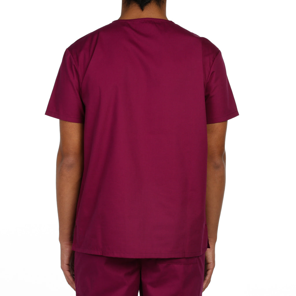 Dickies Unisex V-Neck One Pocket Scrub Top - Wine